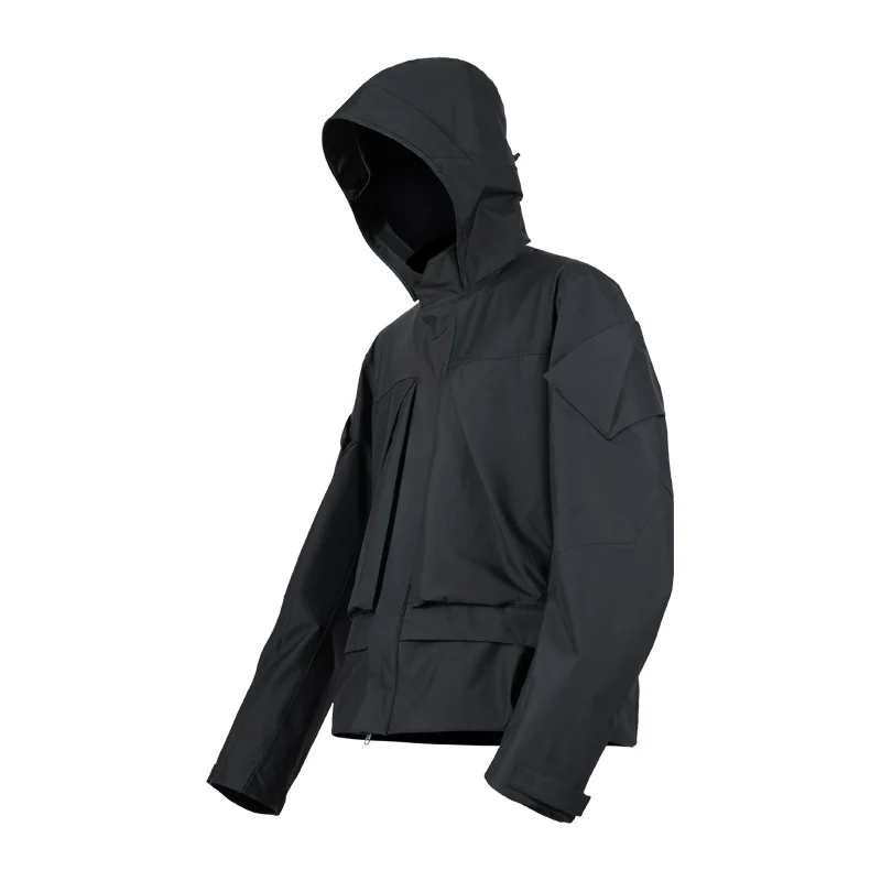 0256 DERMIZAX 3L HARD SHELL DETACHABLE HAT STAND UP COLLAR JACKET - Image 2