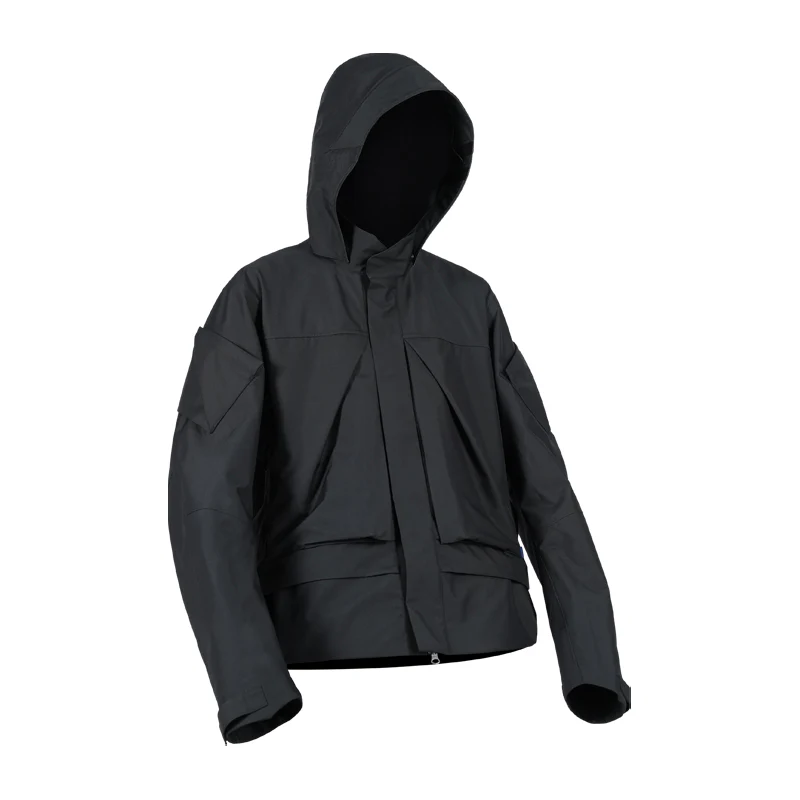 0256 DERMIZAX 3L HARD SHELL DETACHABLE HAT STAND UP COLLAR JACKET - Image 3